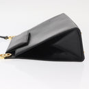CELINE Circle Shoulder Bag Leather Black Gold Auth 161116-5