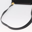 CELINE Circle Shoulder Bag Leather Black Gold Auth 161116-7
