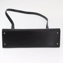 CELINE Circle Shoulder Bag Leather Black Gold Auth 161116-9