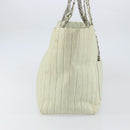 CHANEL Mademoiselle Chain Shoulder Bag Lamb Skin Ivory Silver CC Auth 161117-5