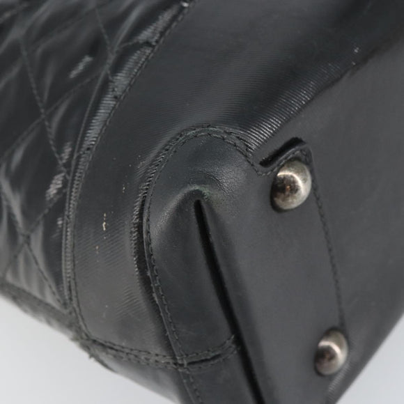 CHANEL Matelasse Tote Bag PVC Canvas Black CC Auth 161119