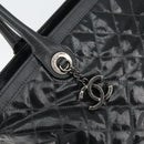 CHANEL Matelasse Tote Bag PVC Canvas Black CC Auth 161119-17