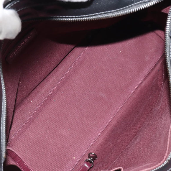 CHANEL Matelasse Tote Bag PVC Canvas Black CC Auth 161119