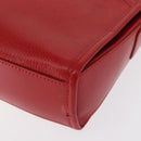 CELINE Shoulder Bag Leather Red Gold Auth 161123-14