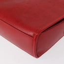 CELINE Shoulder Bag Leather Red Gold Auth 161123-16
