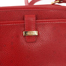 CELINE Shoulder Bag Leather Red Gold Auth 161123-17