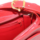 CELINE Shoulder Bag Leather Red Gold Auth 161123-21