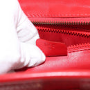 CELINE Shoulder Bag Leather Red Gold Auth 161123-12