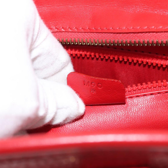CELINE Shoulder Bag Leather Red Gold Auth 161123