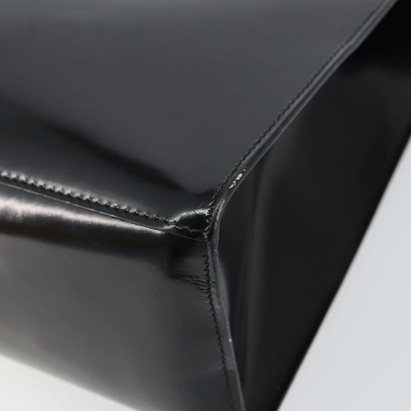 Salvatore Ferragamo Tote Bag Enamel Black Auth 161124