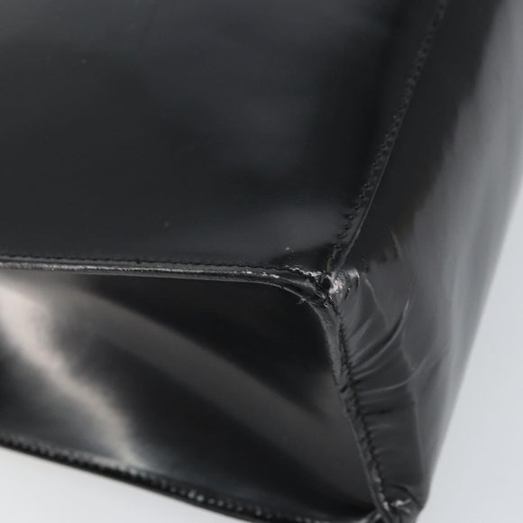 Salvatore Ferragamo Tote Bag Enamel Black Auth 161124