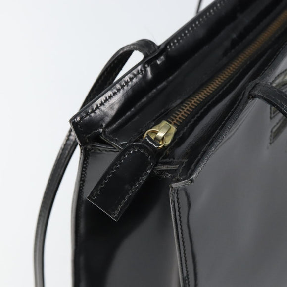 Salvatore Ferragamo Tote Bag Enamel Black Auth 161124
