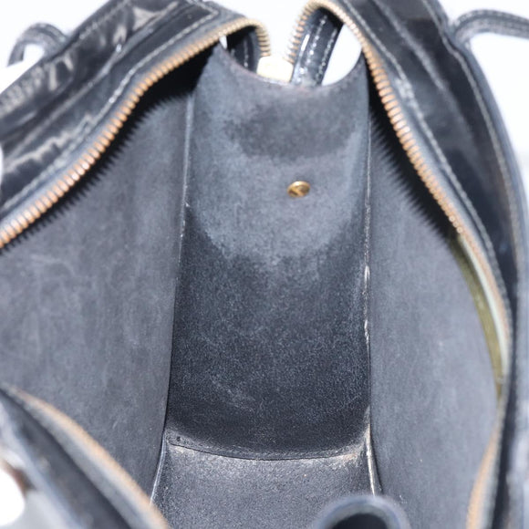 Salvatore Ferragamo Tote Bag Enamel Black Auth 161124