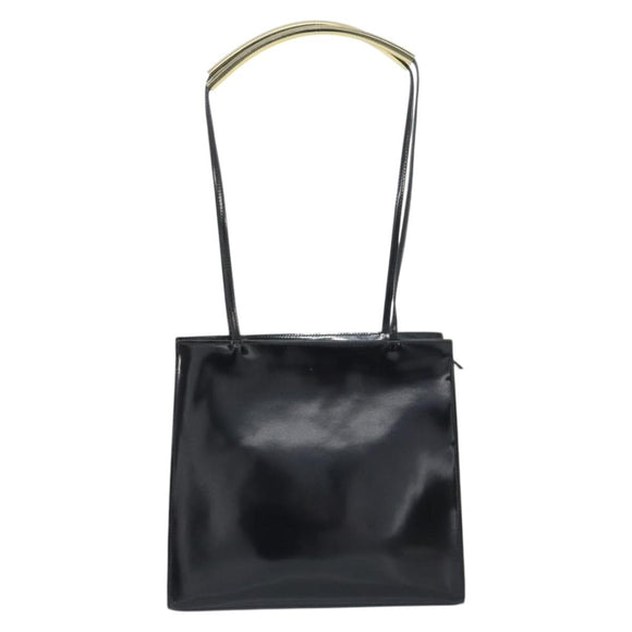 Salvatore Ferragamo Tote Bag Enamel Black Auth 161124