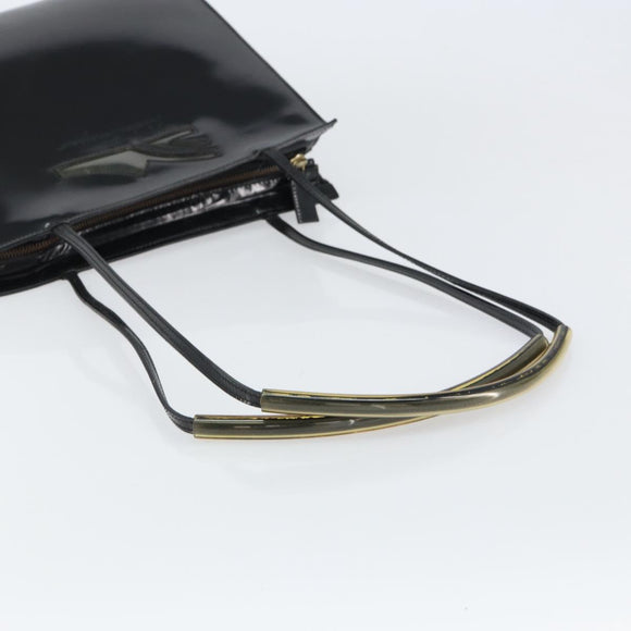 Salvatore Ferragamo Tote Bag Enamel Black Auth 161124