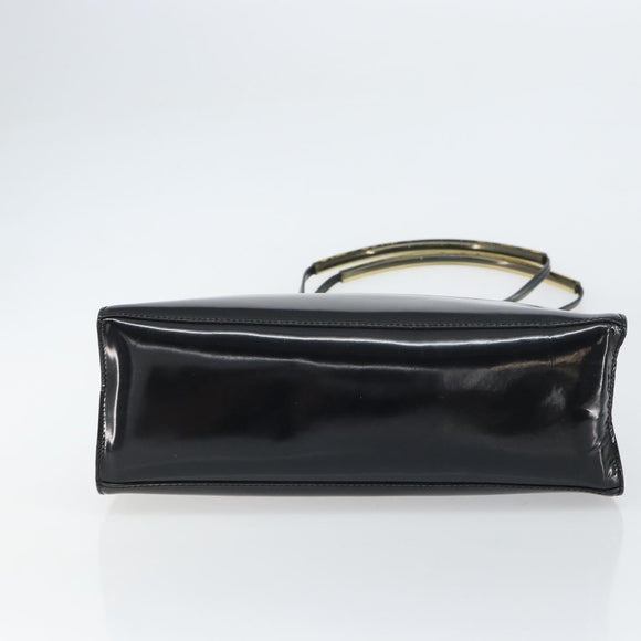 Salvatore Ferragamo Tote Bag Enamel Black Auth 161124