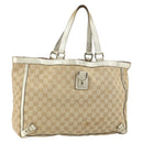 GUCCI GG Canvas Tote Bag Beige Gold 141472 Auth 161125-1