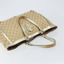 GUCCI GG Canvas Tote Bag Beige Gold 141472 Auth 161125-6