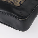 CELINE C Sulky Shoulder Bag Canvas Navy Gold Auth 161128-14
