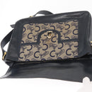 CELINE C Sulky Shoulder Bag Canvas Navy Gold Auth 161128-10