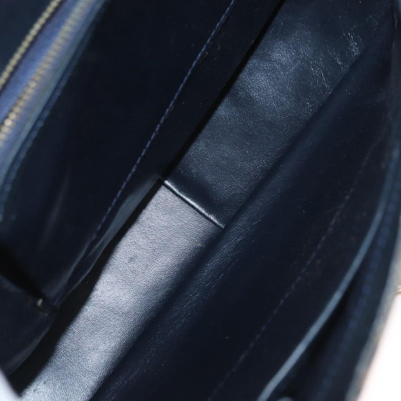 CELINE C Sulky Shoulder Bag Canvas Navy Gold Auth 161128