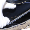 CELINE C Sulky Shoulder Bag Canvas Navy Gold Auth 161128-12