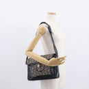 CELINE C Sulky Shoulder Bag Canvas Navy Gold Auth 161128-21