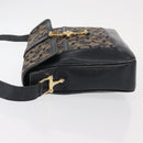 CELINE C Sulky Shoulder Bag Canvas Navy Gold Auth 161128-4
