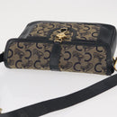 CELINE C Sulky Shoulder Bag Canvas Navy Gold Auth 161128-6