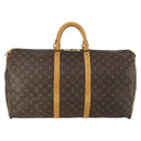 LOUIS VUITTON Monogram Keepall 55 Boston Bag M41424 LV Auth 161131-2