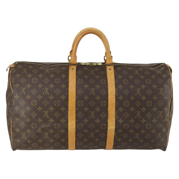 LOUIS VUITTON Monogram Keepall 55 Boston Bag M41424 LV Auth 161131