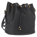 Christian Dior Honeycomb Canvas Shoulder Bag PVC Black Gold Auth 161139-1