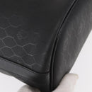 Christian Dior Honeycomb Canvas Shoulder Bag PVC Black Gold Auth 161139-9