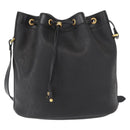 Christian Dior Honeycomb Canvas Shoulder Bag PVC Black Gold Auth 161139-13