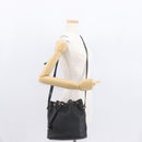 Christian Dior Honeycomb Canvas Shoulder Bag PVC Black Gold Auth 161139-21