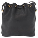 Christian Dior Honeycomb Canvas Shoulder Bag PVC Black Gold Auth 161139-2