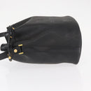 Christian Dior Honeycomb Canvas Shoulder Bag PVC Black Gold Auth 161139-4