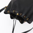 Christian Dior Honeycomb Canvas Shoulder Bag PVC Black Gold Auth 161139-6