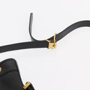 Christian Dior Honeycomb Canvas Shoulder Bag PVC Black Gold Auth 161139-8