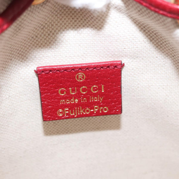 GUCCI Micro GG Supreme Doraemon Shoulder Bag PVC Beige Gold 647801 Auth 161141SM