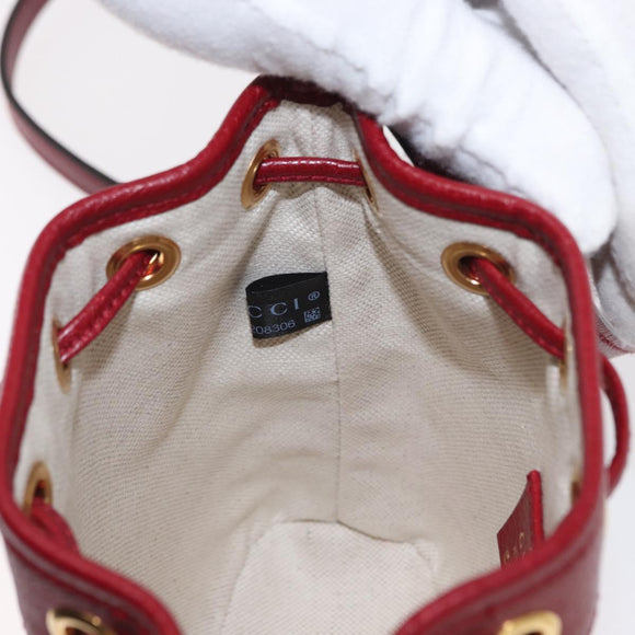 GUCCI Micro GG Supreme Doraemon Shoulder Bag PVC Beige Gold 647801 Auth 161141SM