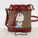 GUCCI Micro GG Supreme Doraemon Shoulder Bag PVC Beige Gold 647801 Auth 161141SM-22