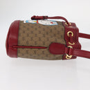 GUCCI Micro GG Supreme Doraemon Shoulder Bag PVC Beige Gold 647801 Auth 161141SM-4