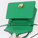 GUCCI Silvi Sherry Line Hand Bag Leather 2way Green Gold 470270 Auth 161142M-20