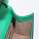 GUCCI Silvi Sherry Line Hand Bag Leather 2way Green Gold 470270 Auth 161142M-22