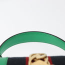 GUCCI Silvi Sherry Line Hand Bag Leather 2way Green Gold 470270 Auth 161142M-14