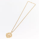 Christian Dior Pearl Emblem Necklace metal Gold Tone Auth 161155V-11