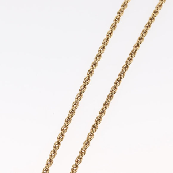 Christian Dior Pearl Emblem Necklace metal Gold Tone Auth 161155V