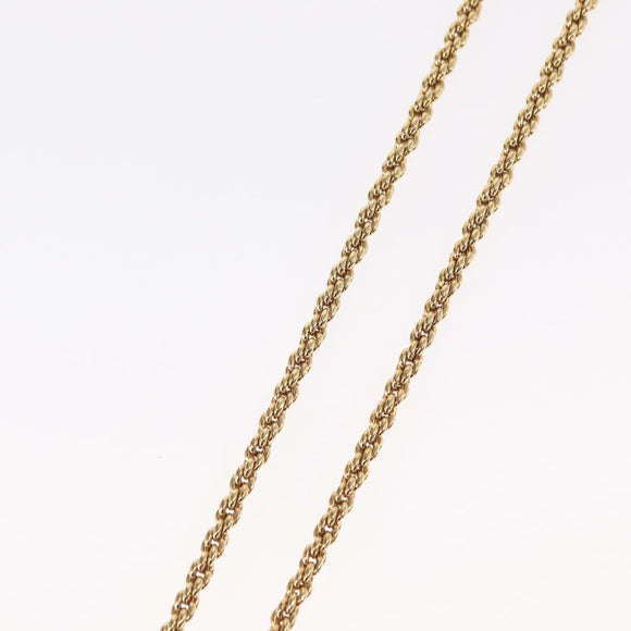 Christian Dior Pearl Emblem Necklace metal Gold Tone Auth 161155V