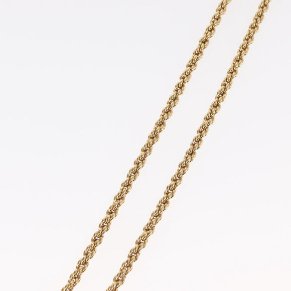 Christian Dior Pearl Emblem Necklace metal Gold Tone Auth 161155V